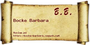 Bocke Barbara névjegykártya